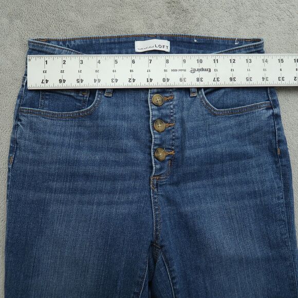 Loft Jeans Women's Size 6/28 Blue High-Waist Curvy Skinny Denim Pants 27" Inseam - Picture 15 of 16